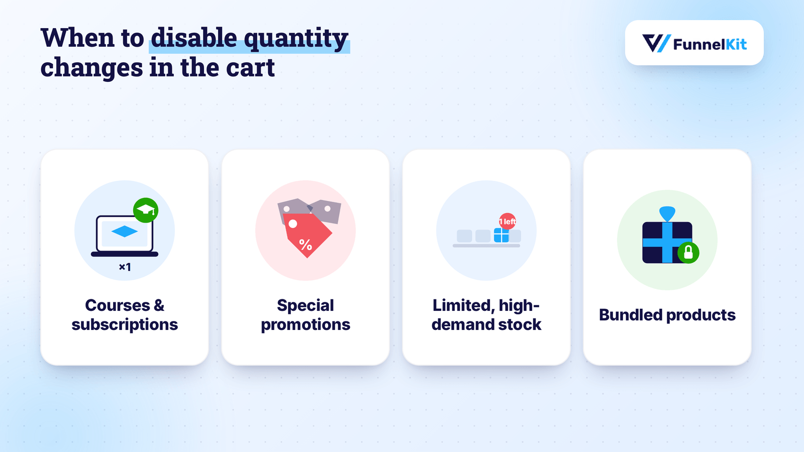 When to disable qunaity change in the cart