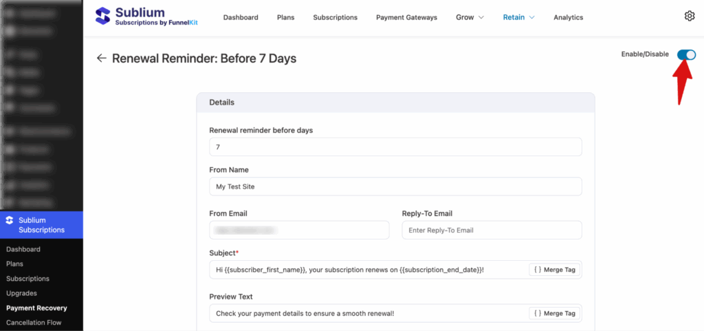 activate WooCommerce review reminder email to send emails automatically