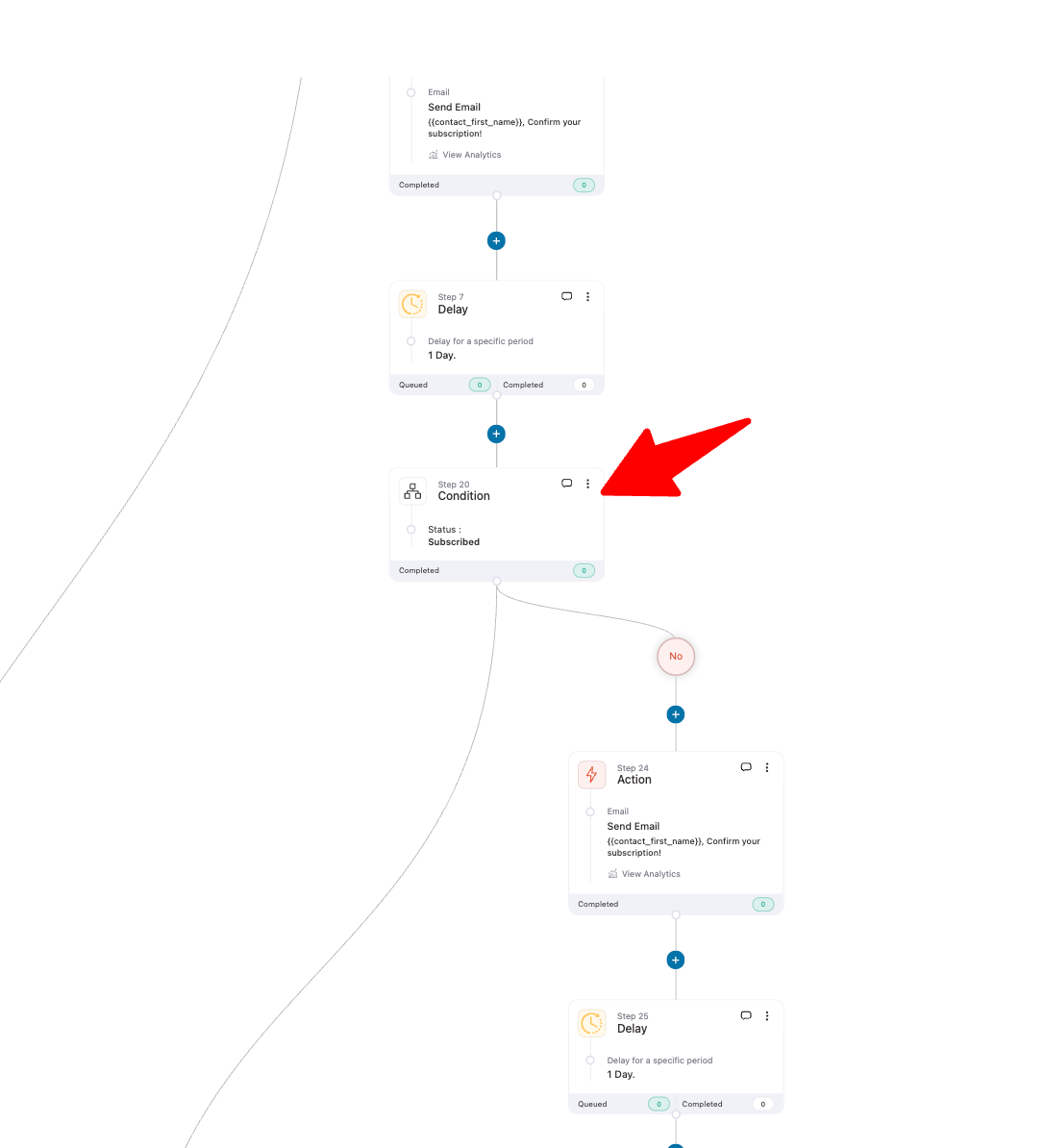 check status before send email