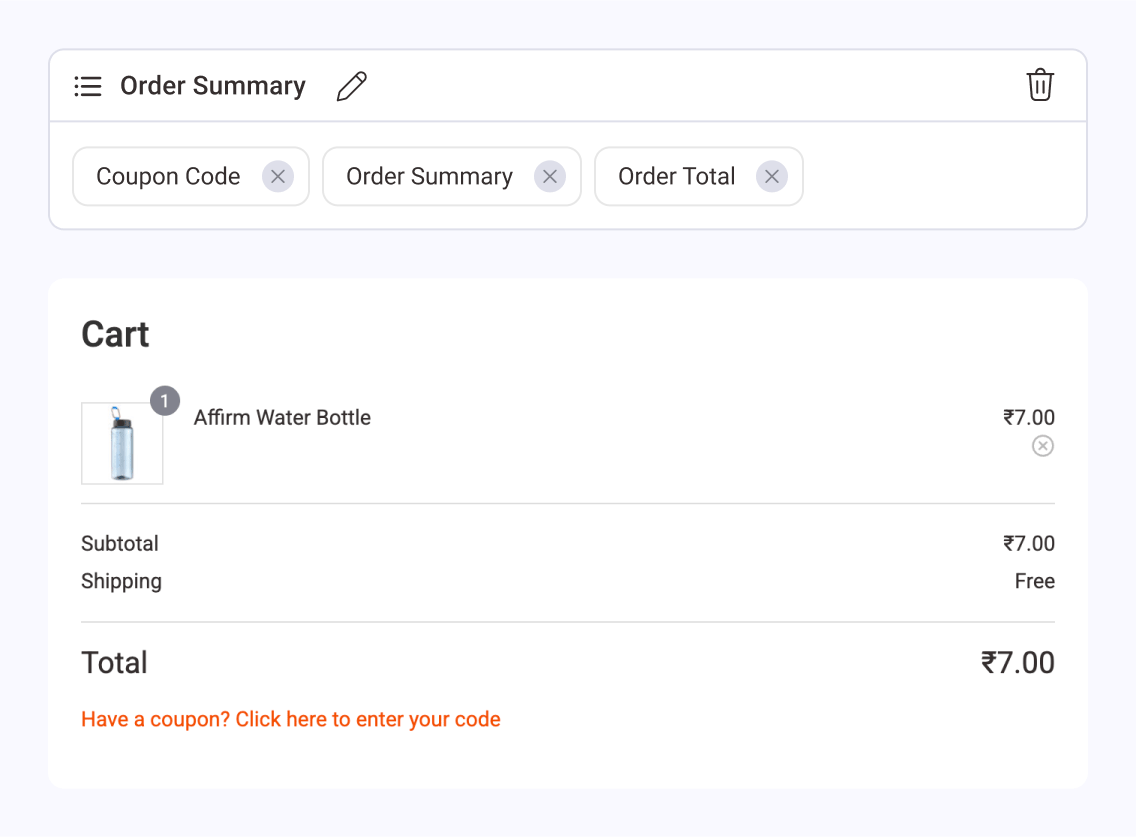 Enable the Cart Functionality Inside the Checkout Form