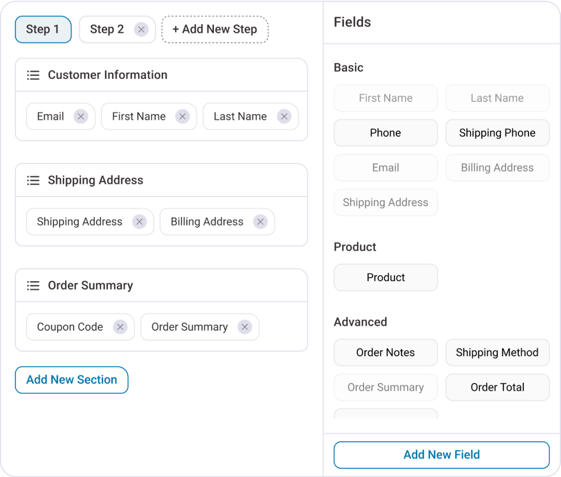 Custom Checkout Sections for a Clean, Logical Flow