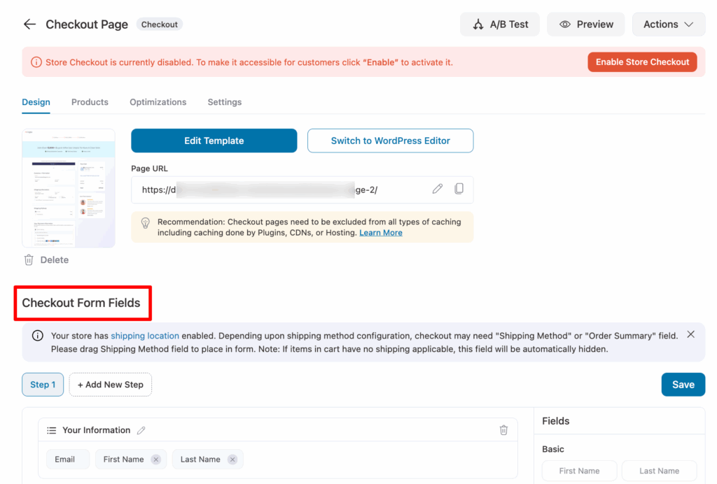 Scroll to WooCommerce checkout form fields section for validation setup