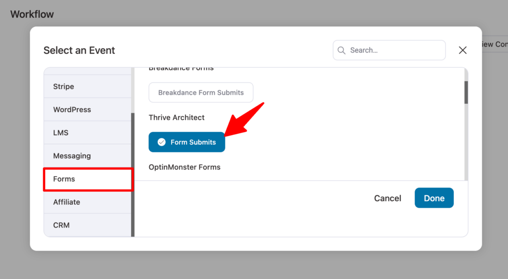 choose form submits action