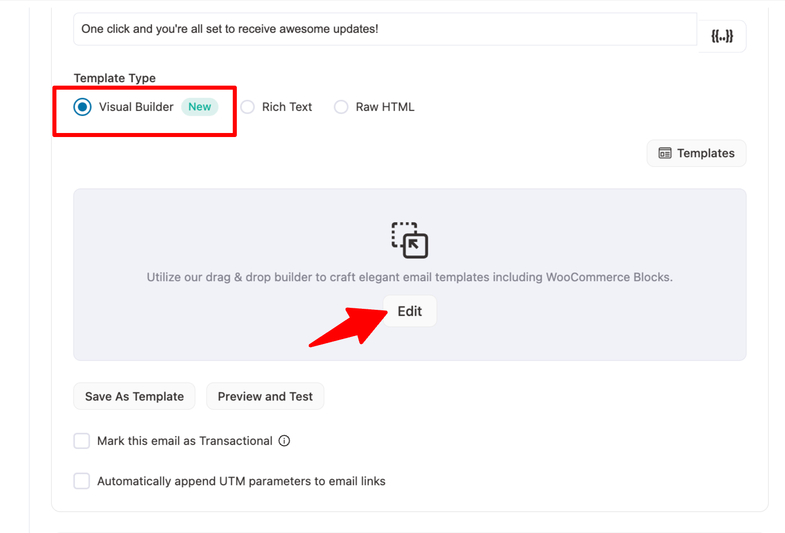 choose new visual builder