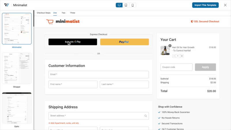 Customizable Checkout Templates