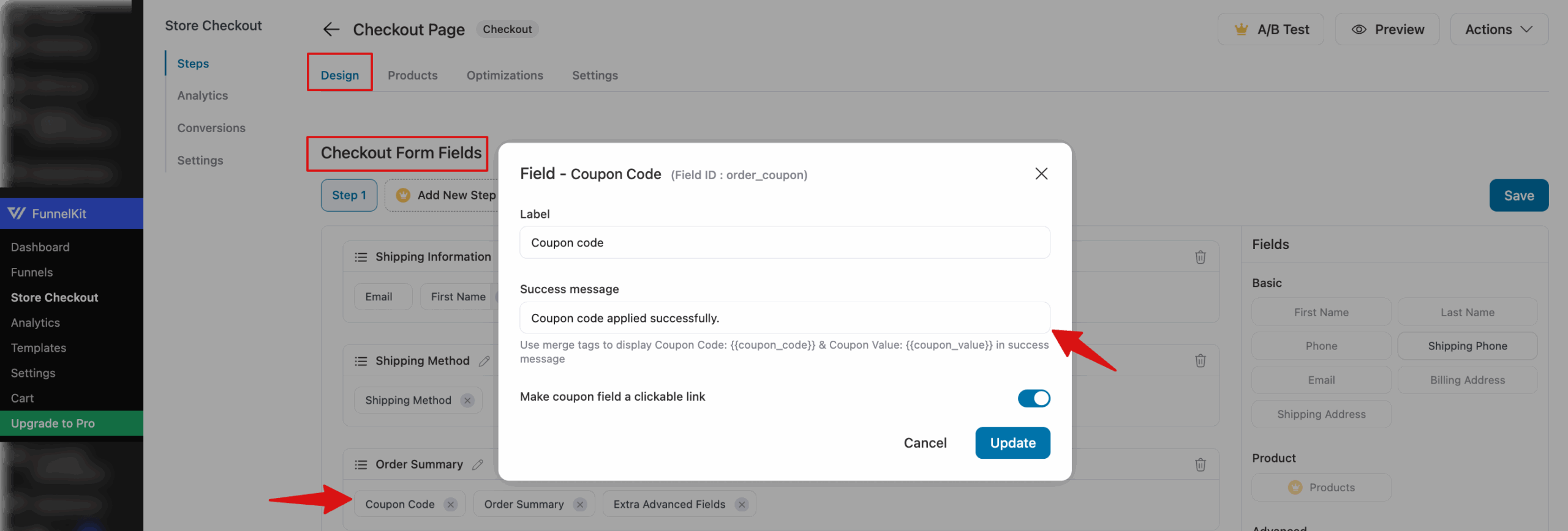 customize coupon field in WooCommerce checkout