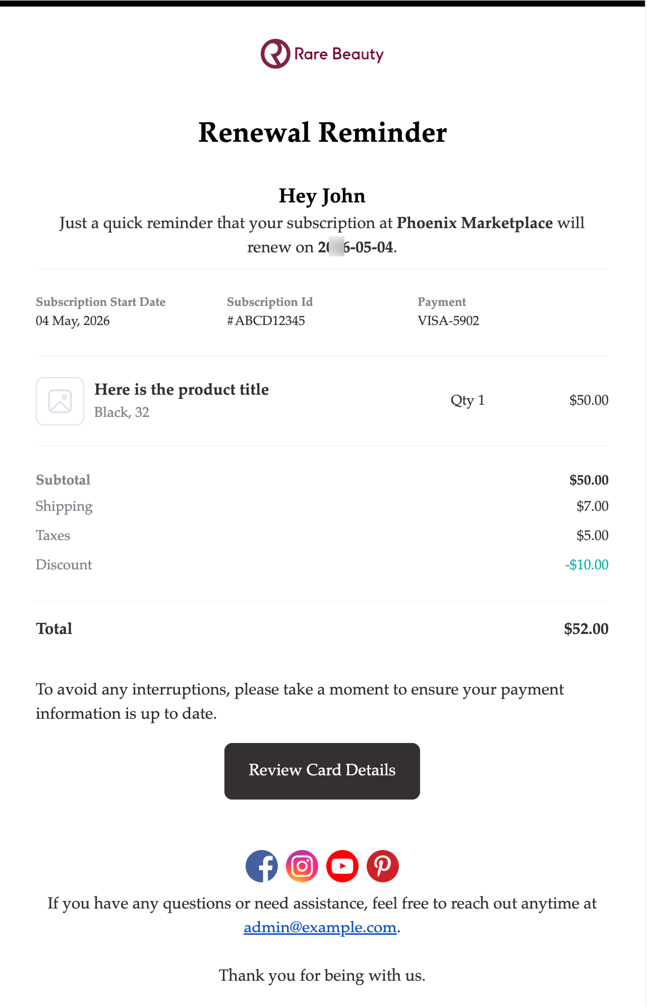 demo WooCommerce review reminder email