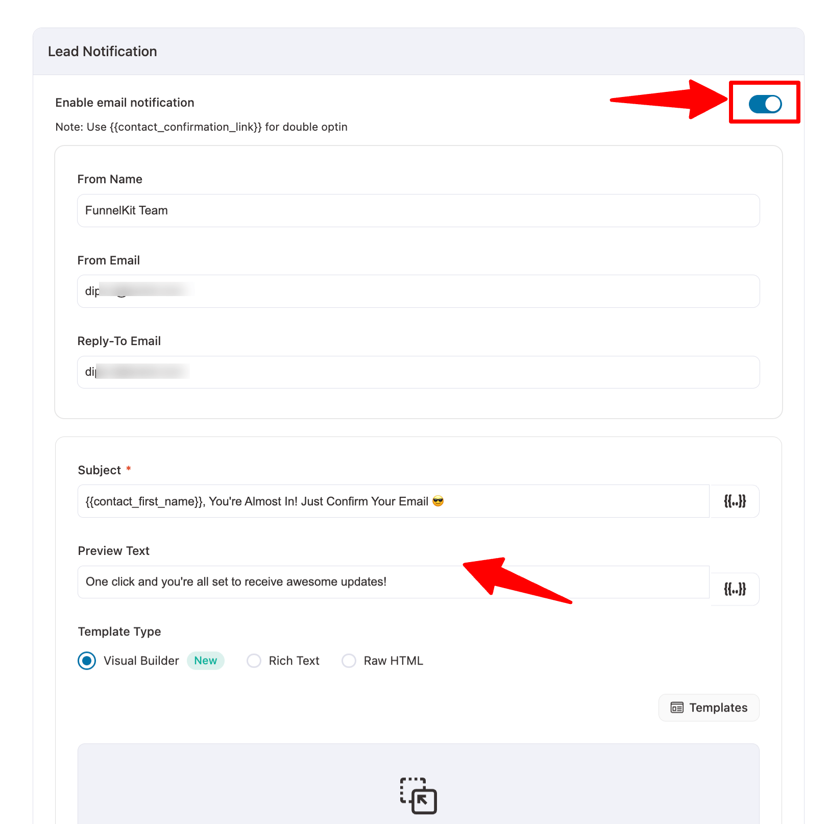 enable email notification