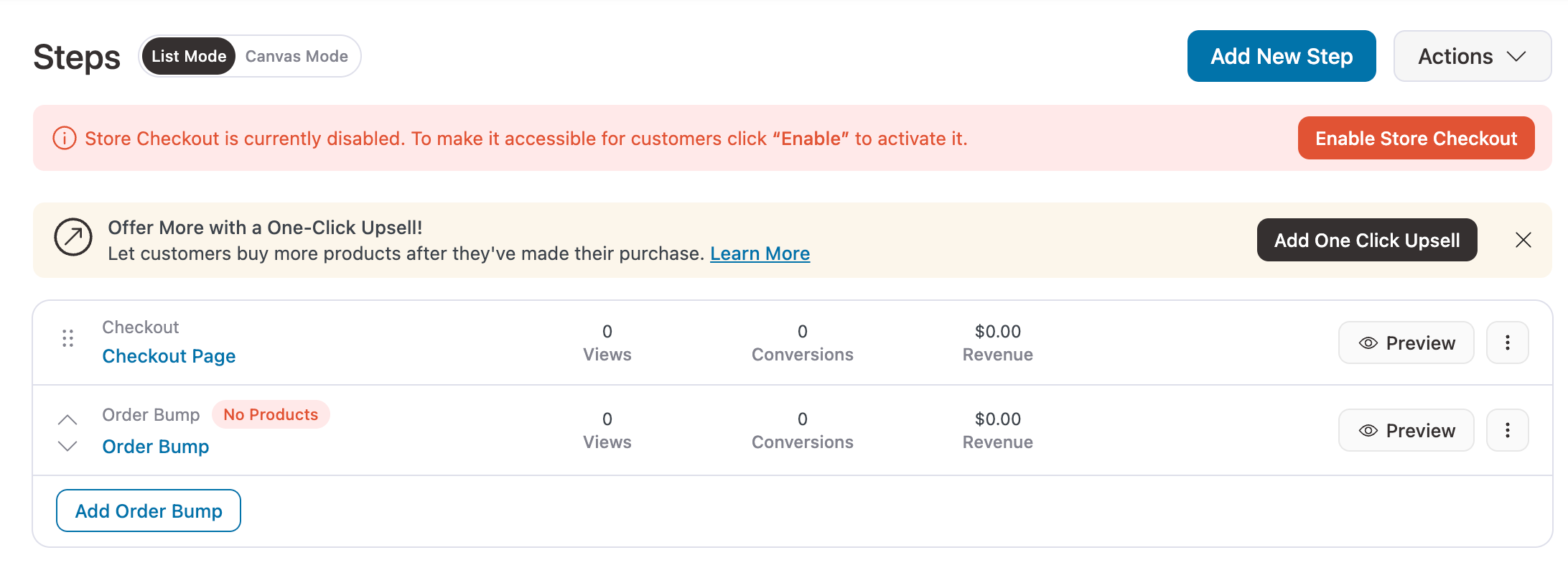 enable store checkout for custom redirect in WooCommerce