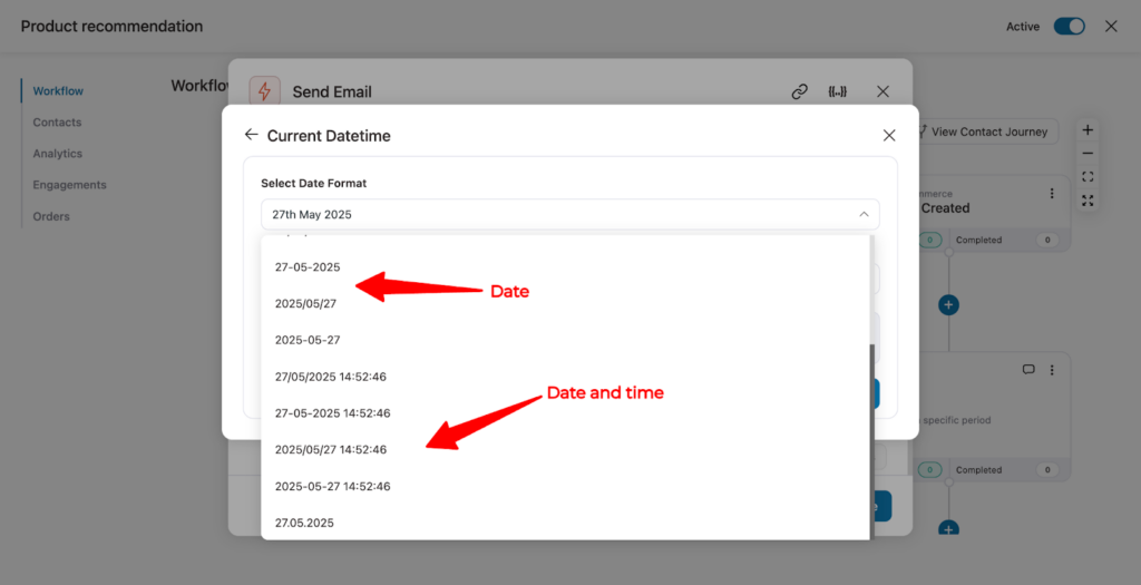 14 format options for date and time