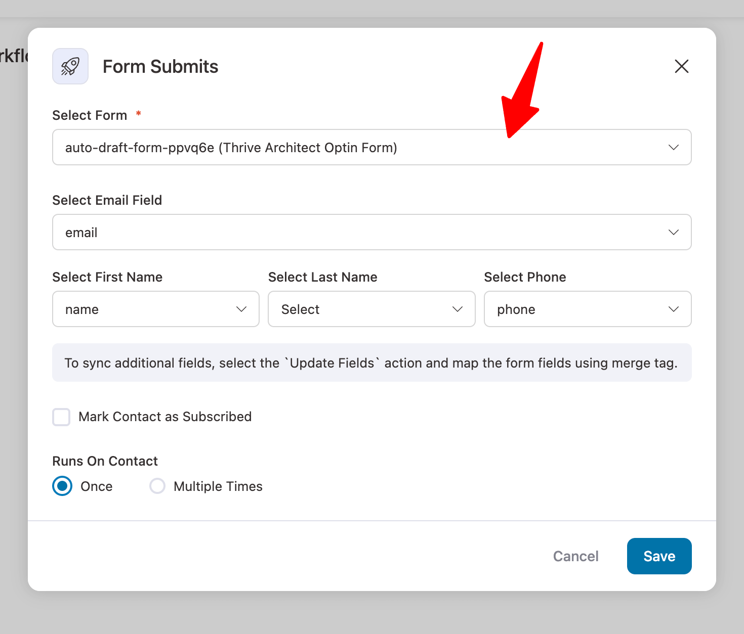 map form fields after form submission