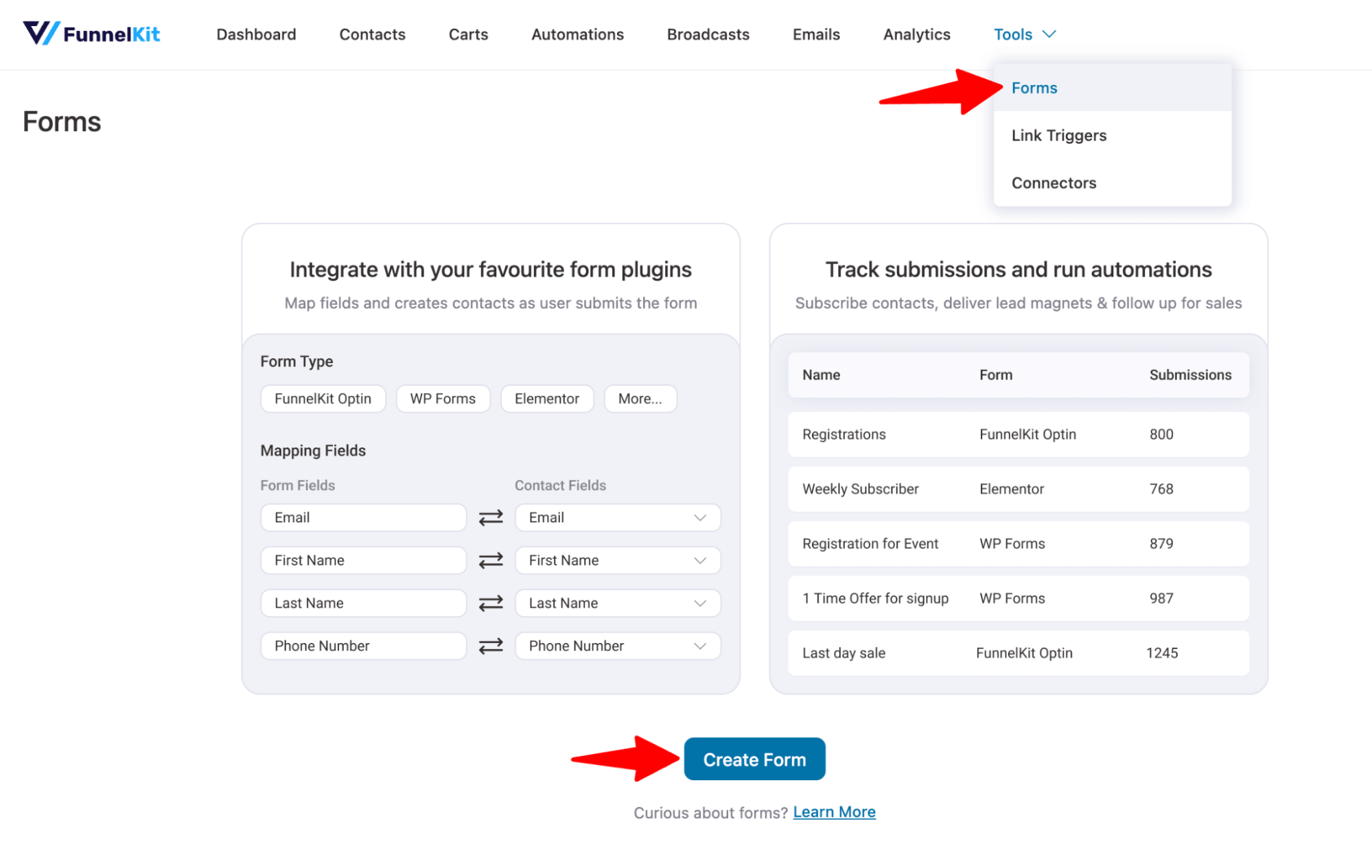 navigate to forms