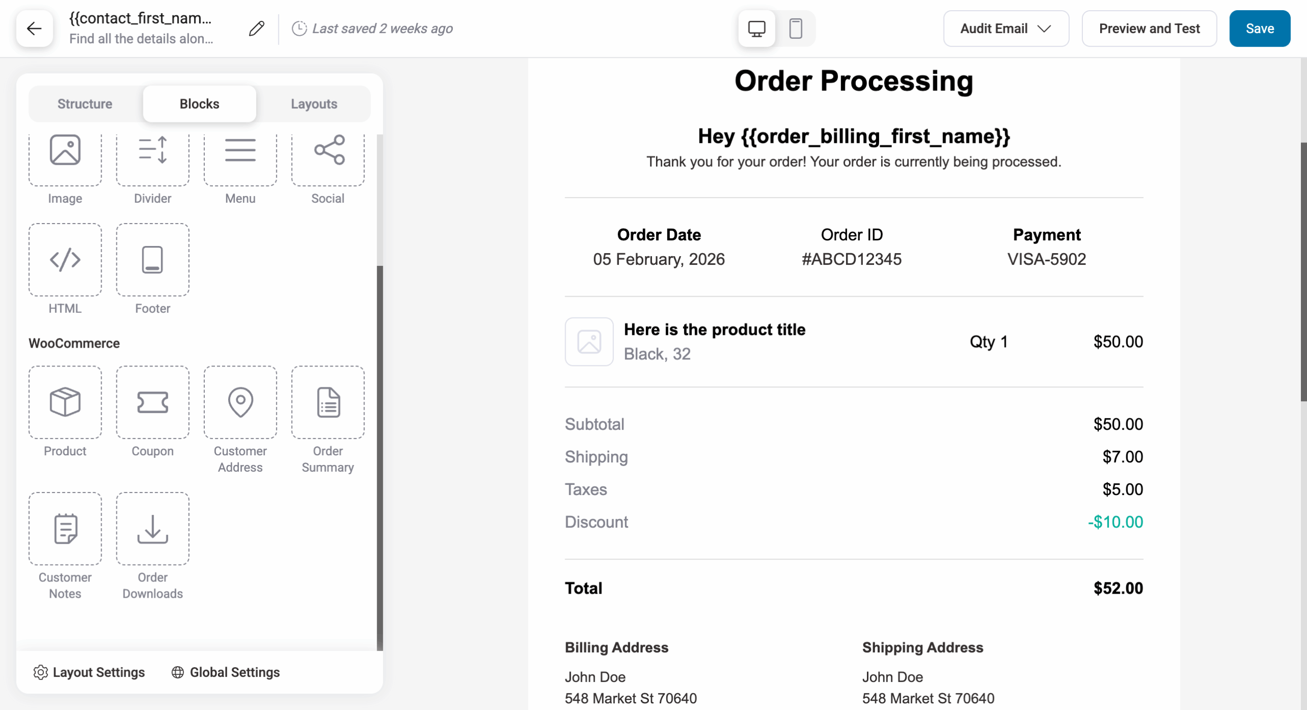 order confirmation email woocommerce