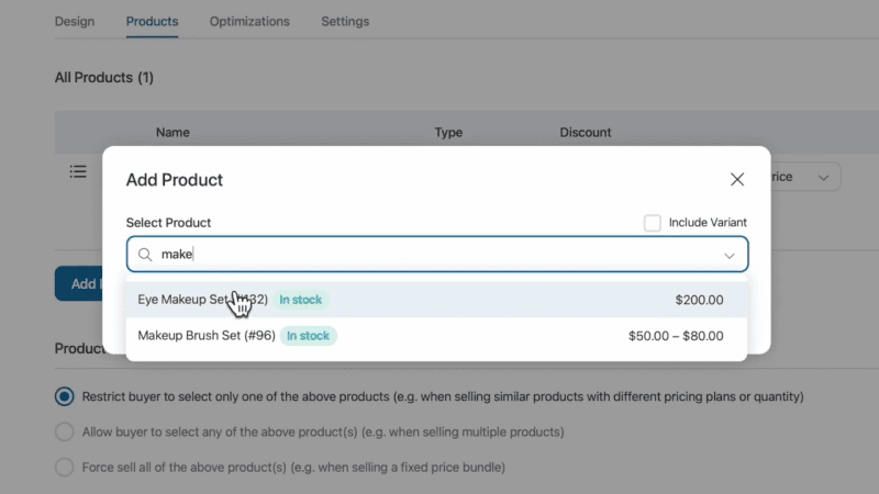 Product-Specific checkouts