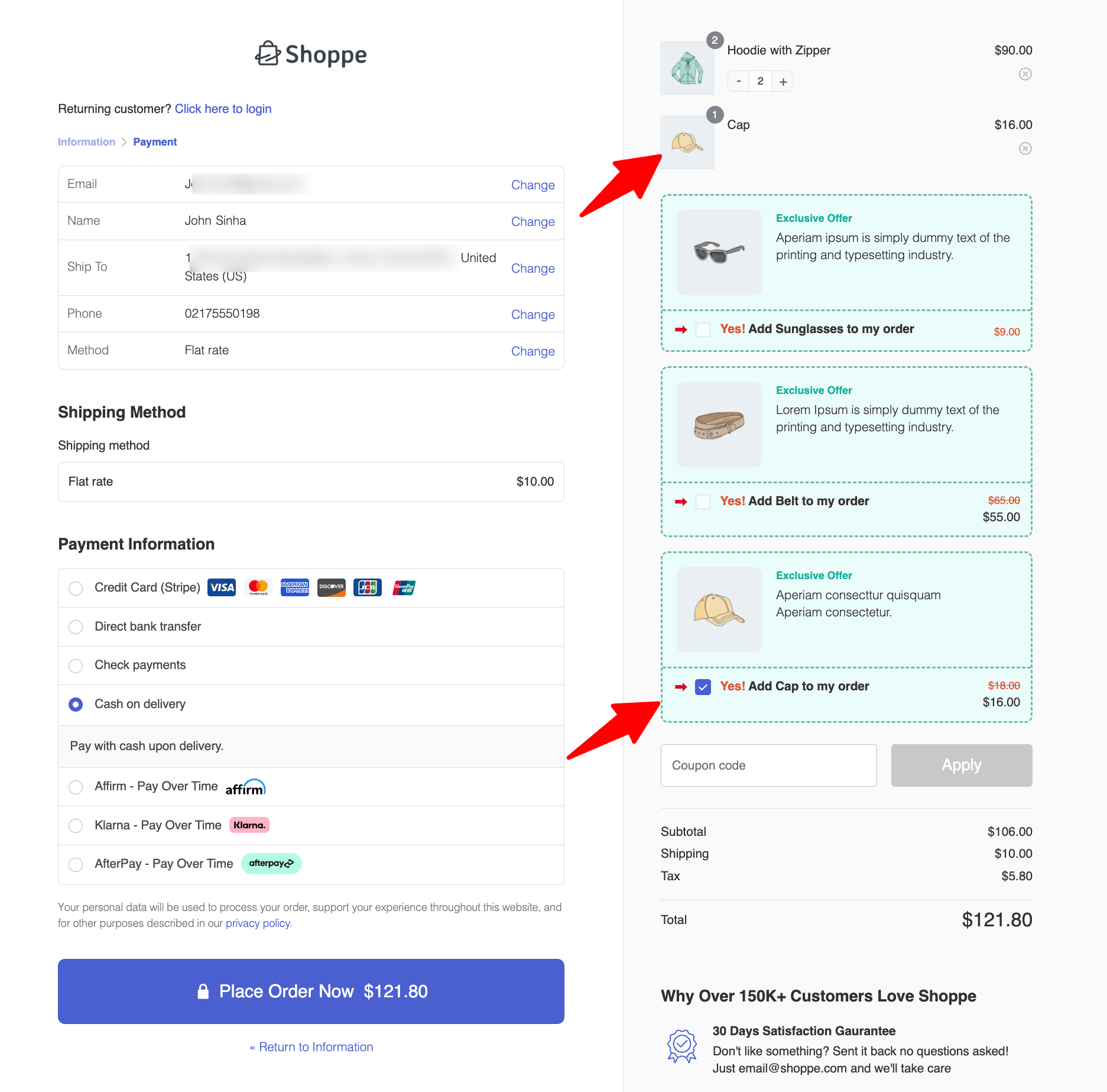 select only one order bump at checkout