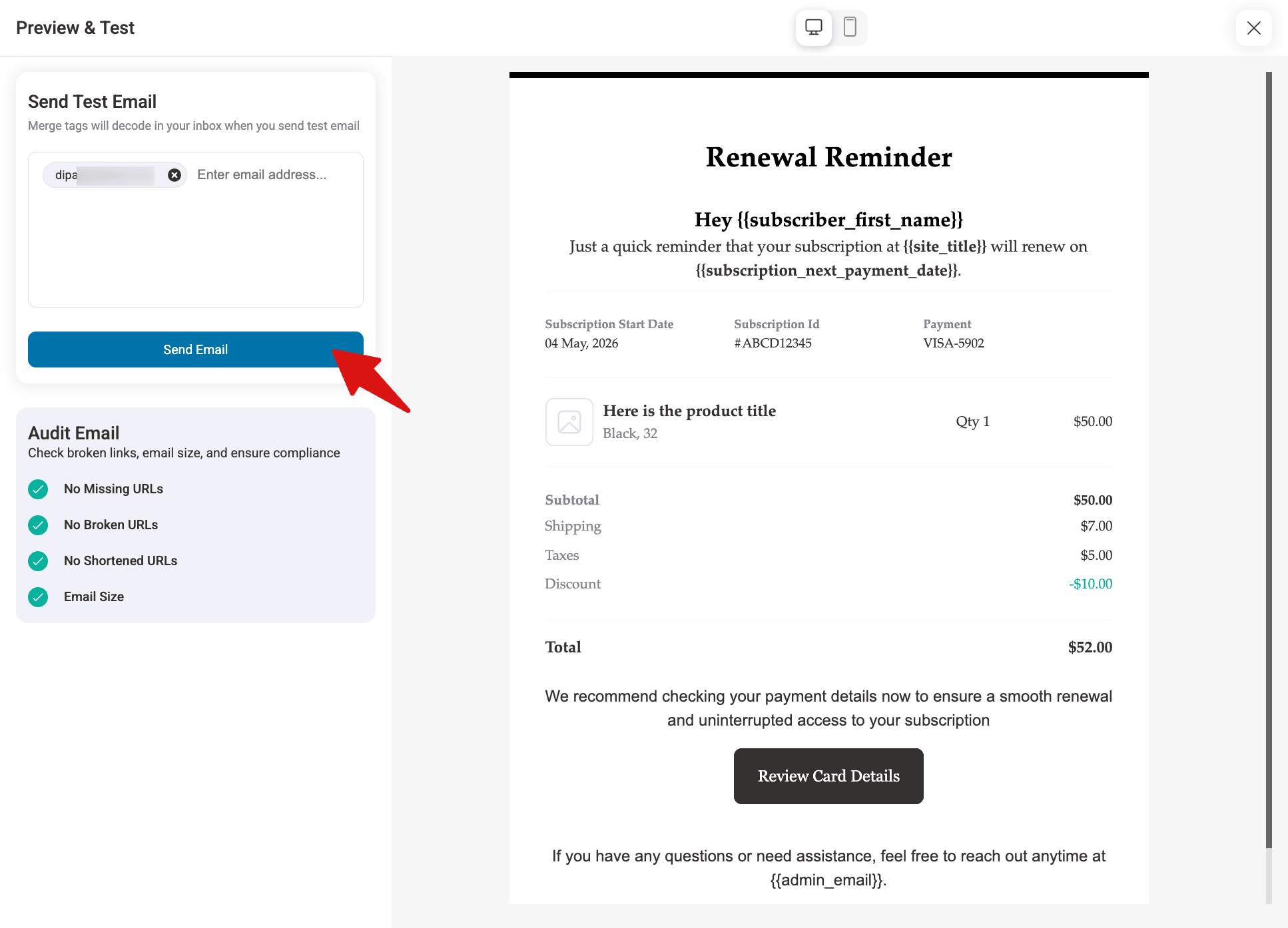 send test WooCommerce review reminder email