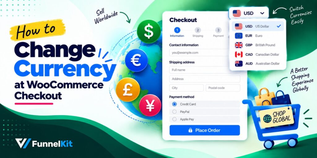woocommerce change currency at checkout - FunnelKit