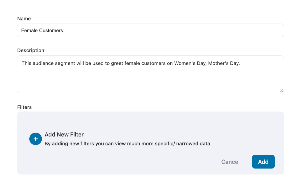 add name and description to segment