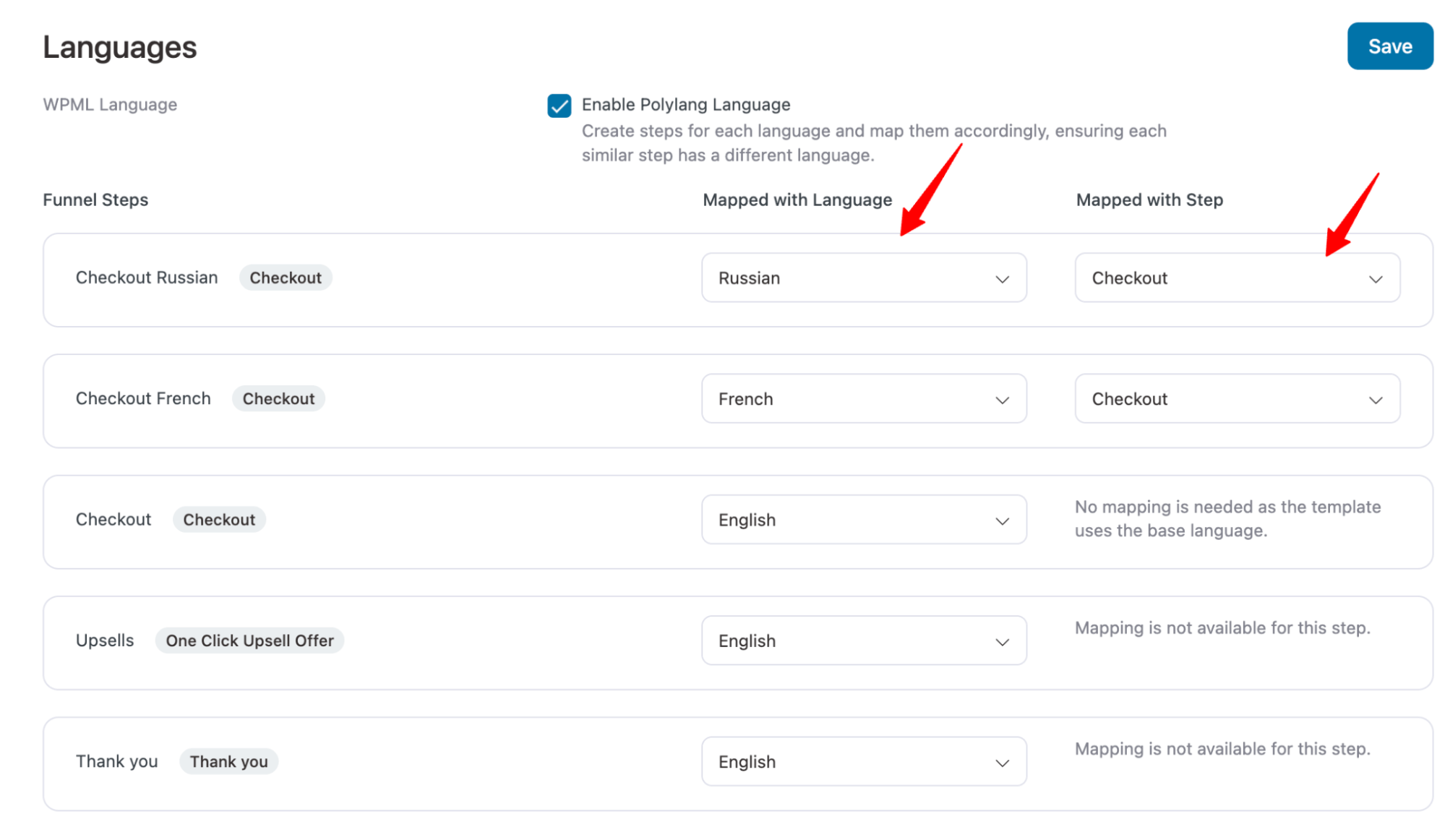map different language