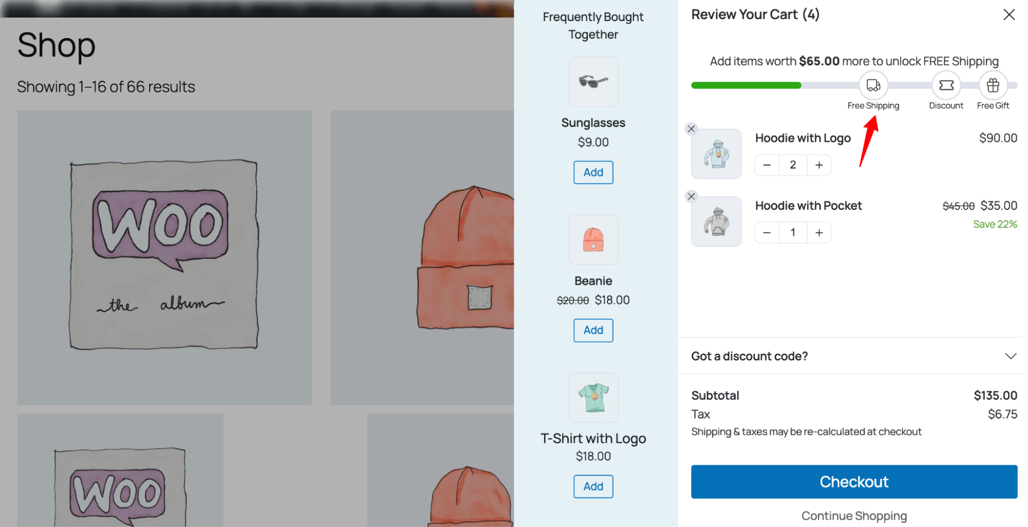 preview reward based milestone using FunnelKit Cart