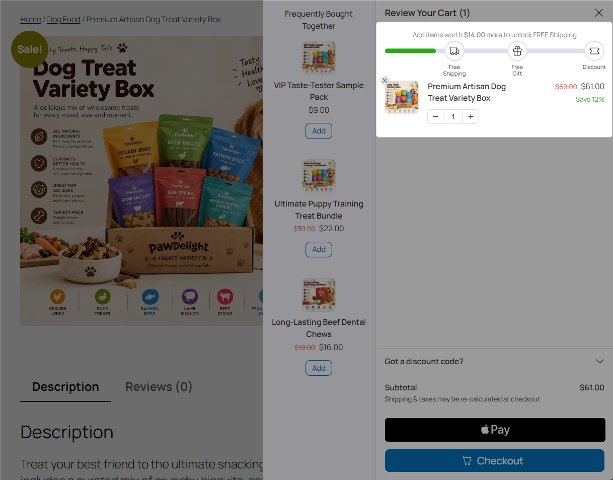 preview free shipping bar in WooCommerce