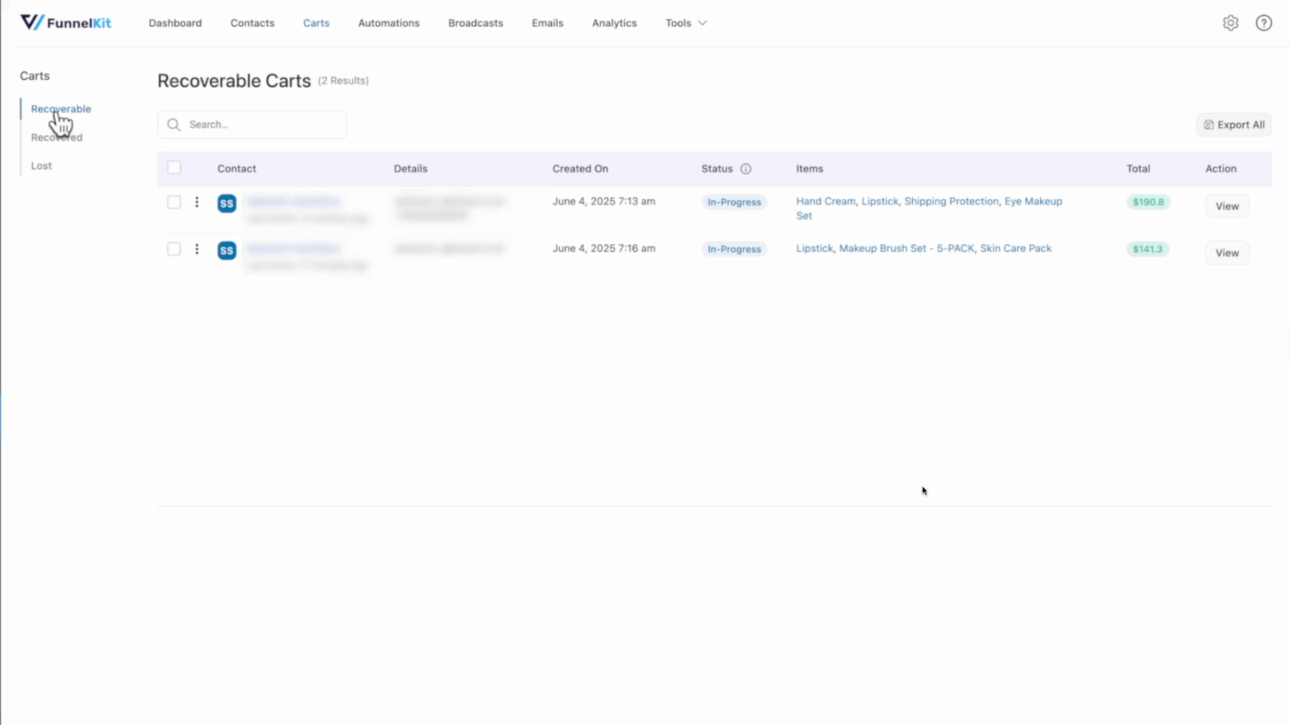 Export Abandoned Cart Data in Seconds