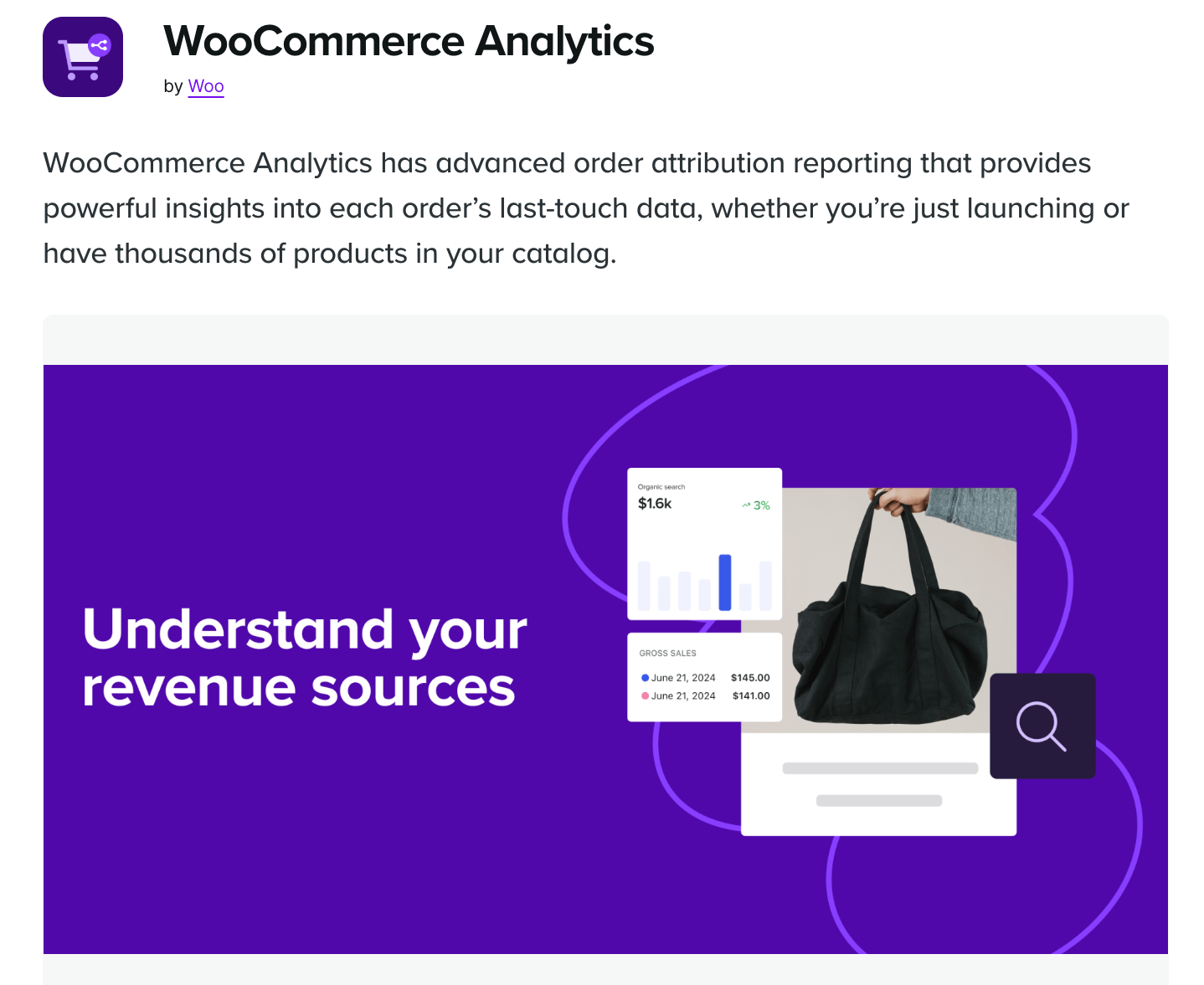 WooCommerce analytics by Woo