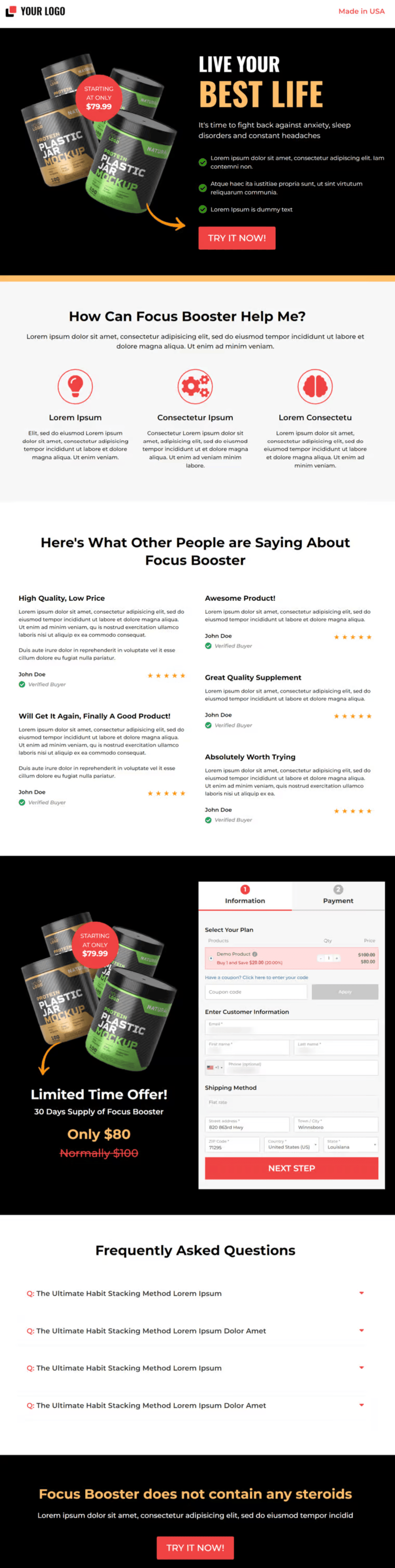 WooCommerce one page checkout template 3 - Booster