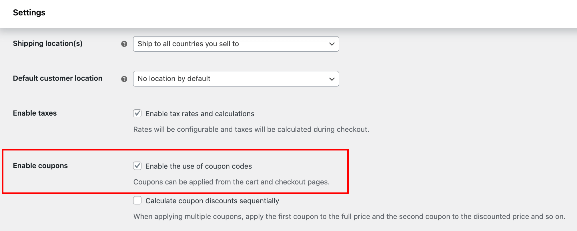 enable coupon