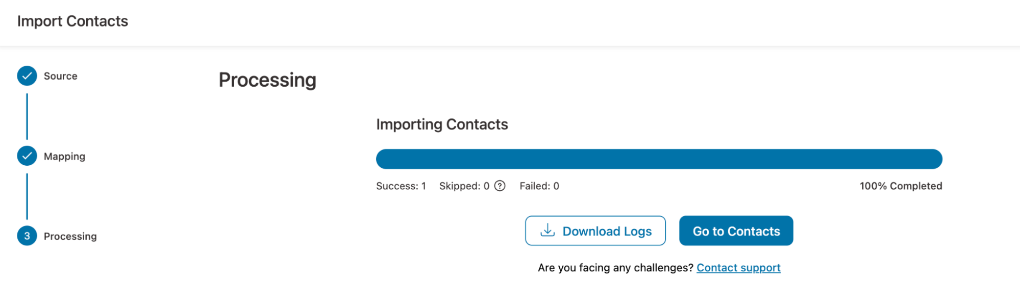 Wait for your import to complete