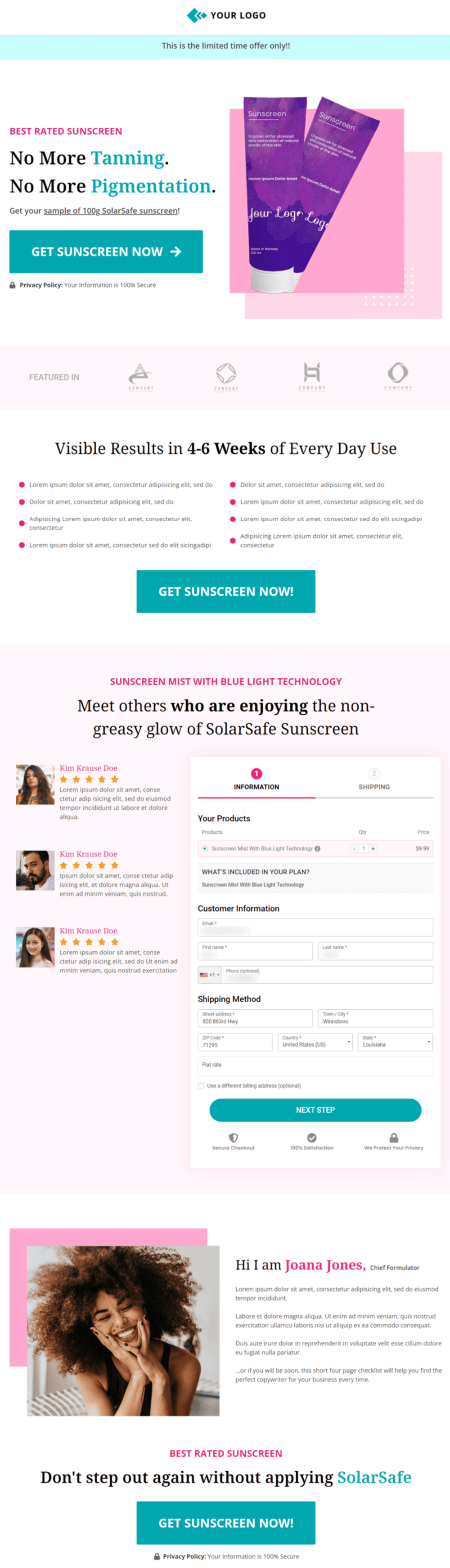 WooCommerce one page checkout template 4 - Stunner