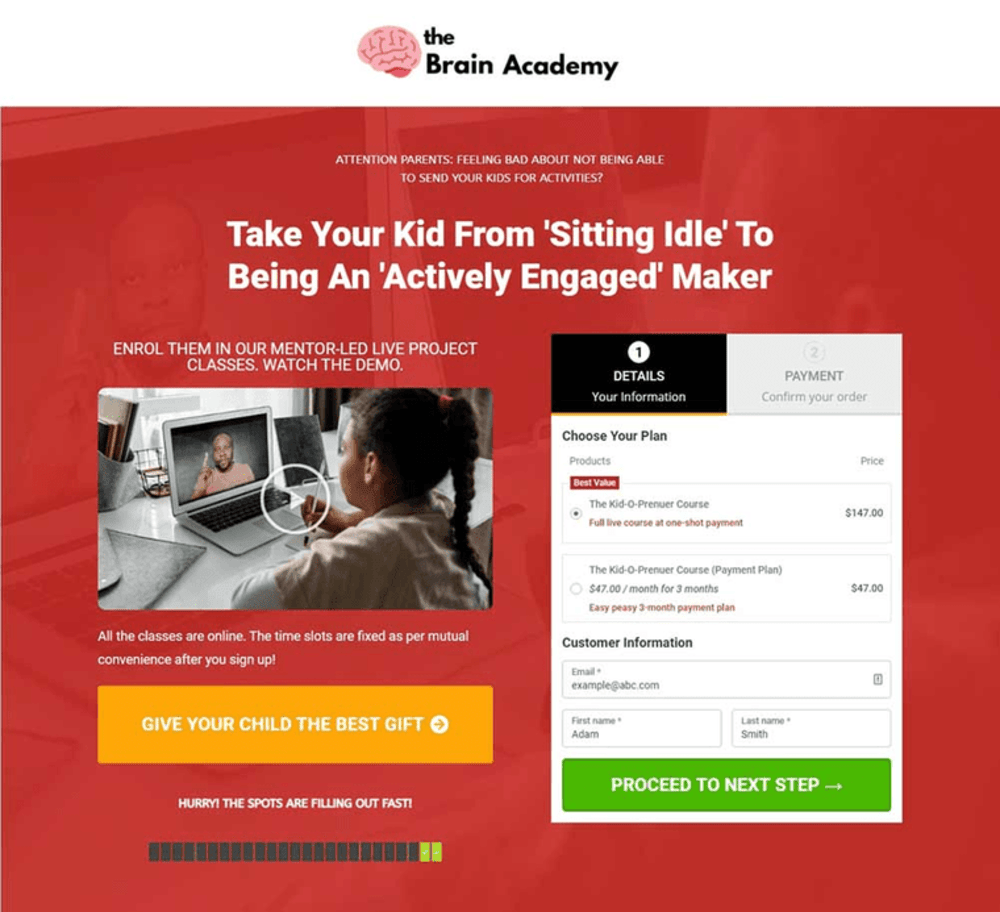Closer woocommerce one page Checkout Template Available in the FunnelKit Funnel Builder