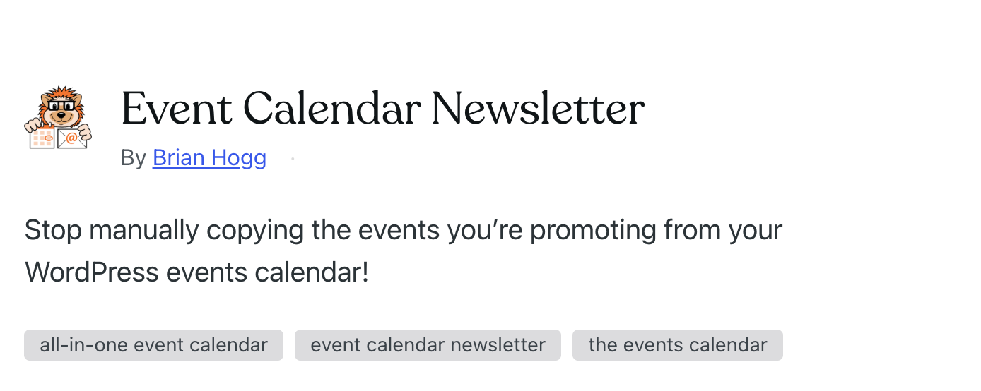 Best For Event-Driven Newsletters for WordPress : Event Calendar Newsletter