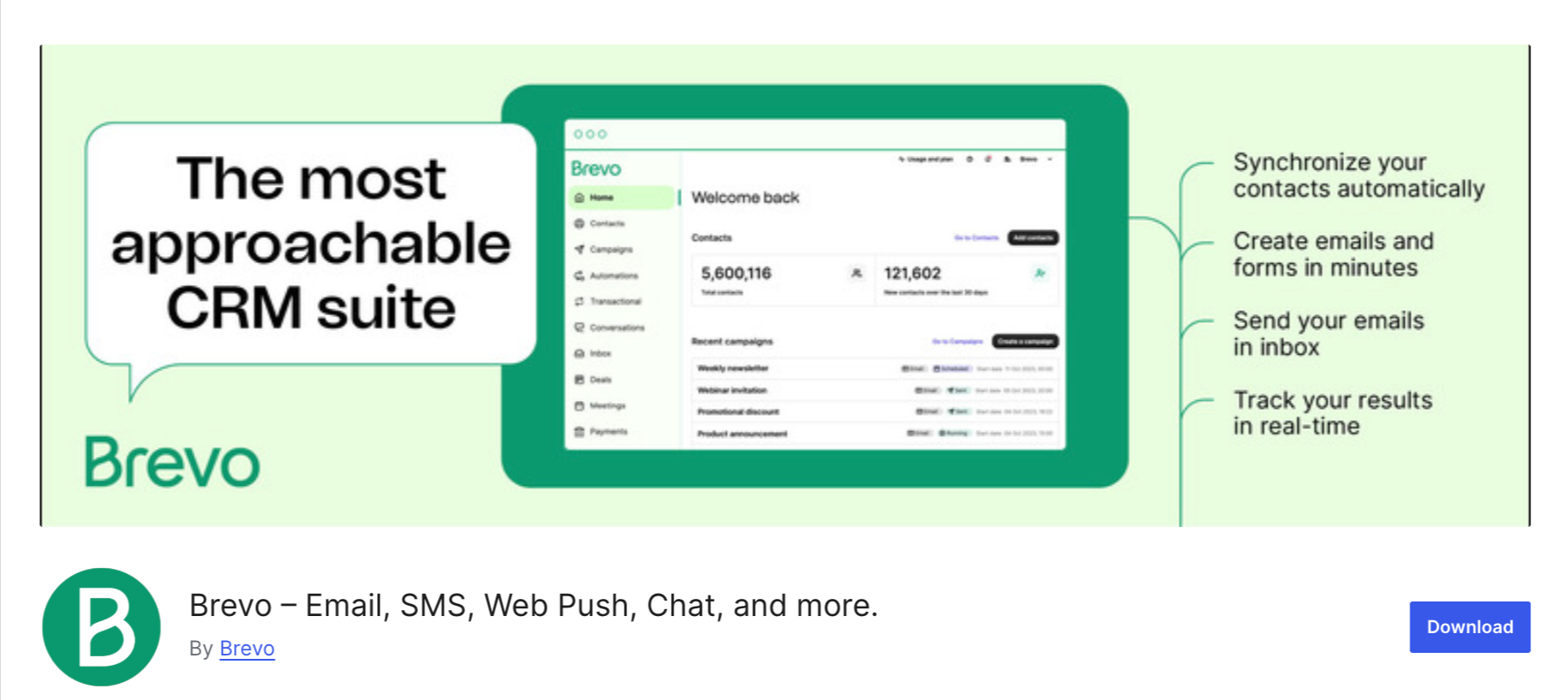 Best For Multichannel Newsletter Campaigns for WordPress : Brevo