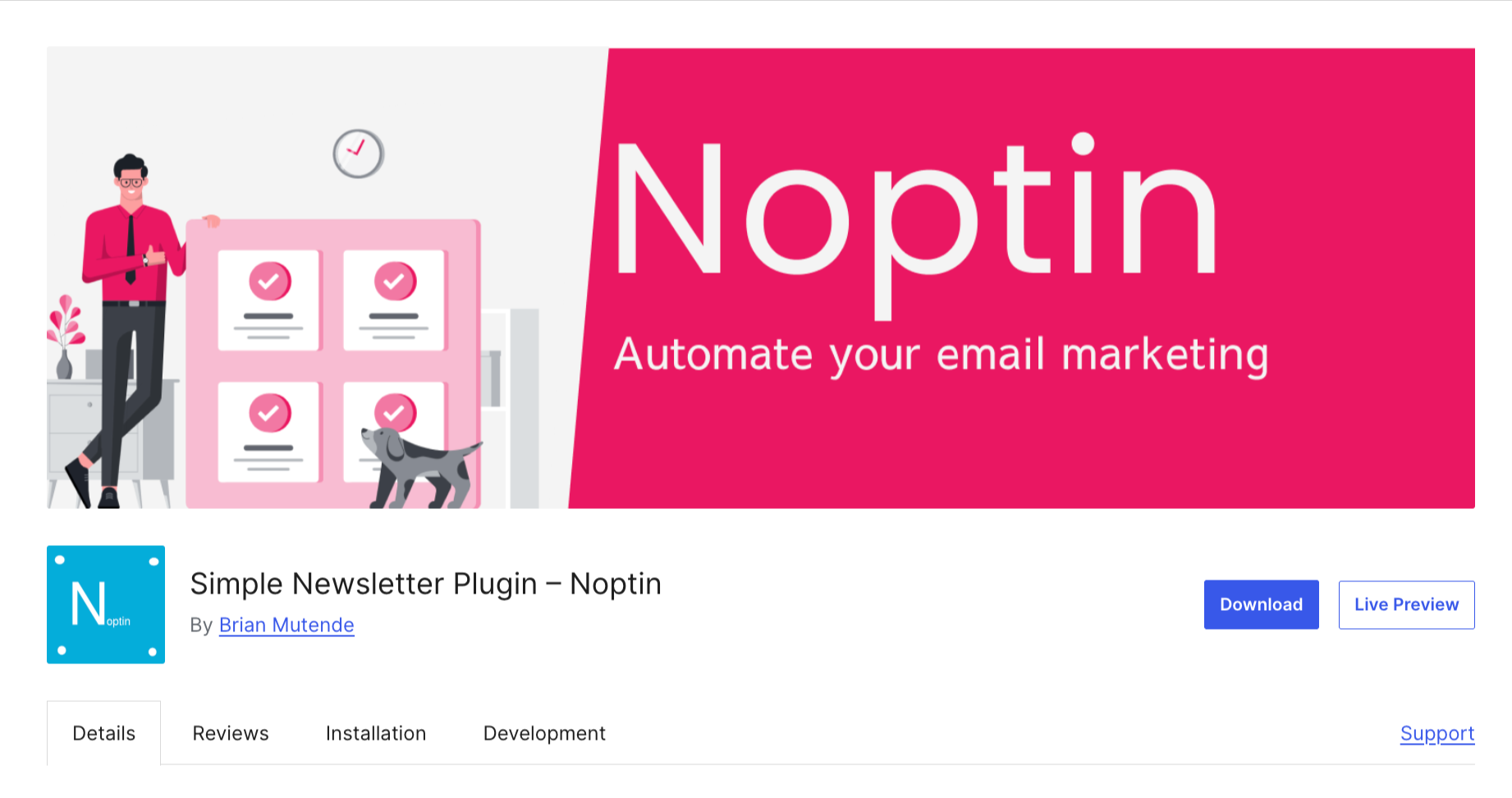 Best for Collecting Emails and One-Time Newsletters- Simple Newsletter Plugin for WordPress