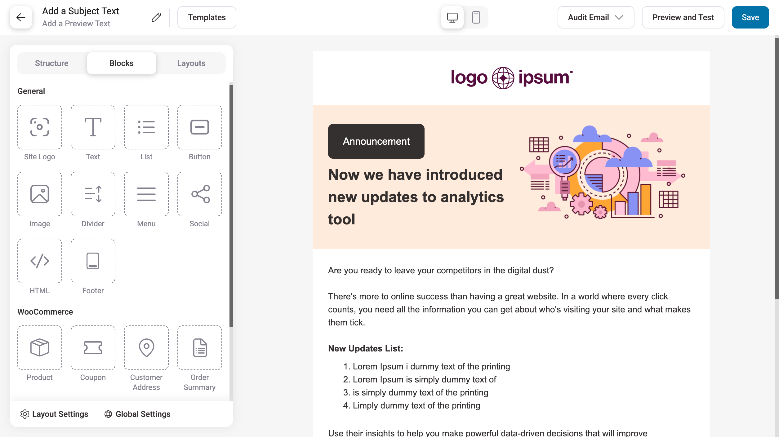 WordPress newsletter template