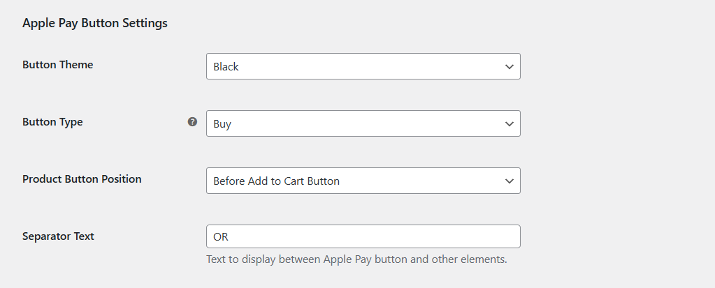 Configure Square Apple Pay button settings for WooCommerce