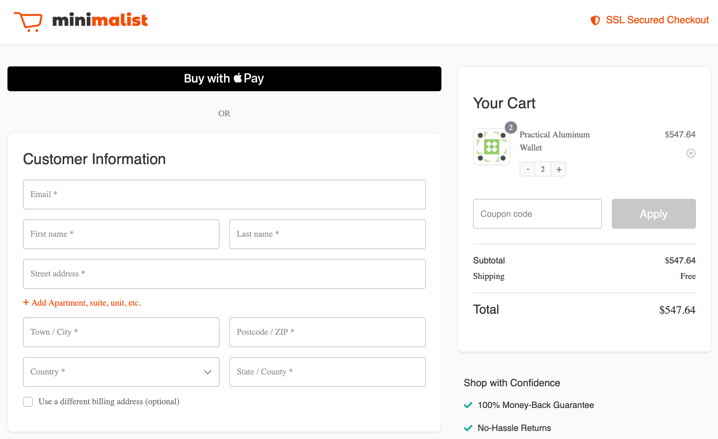 Square Apple Pay button on the WooCommerce checkout page