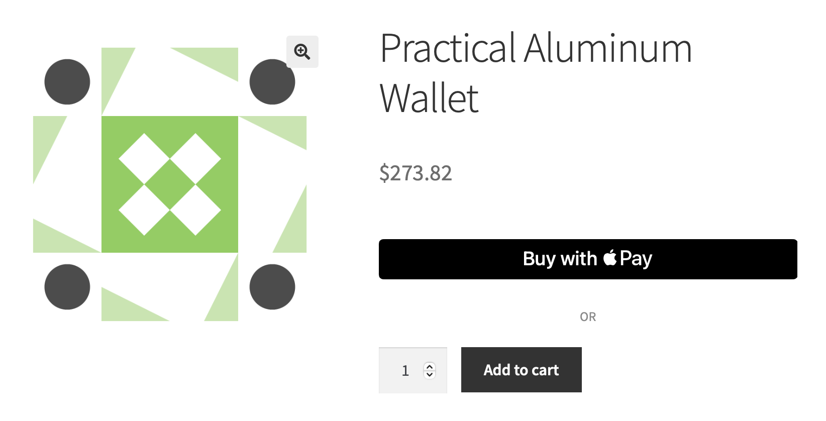 Square Apple Pay button on the WooCommerce product page