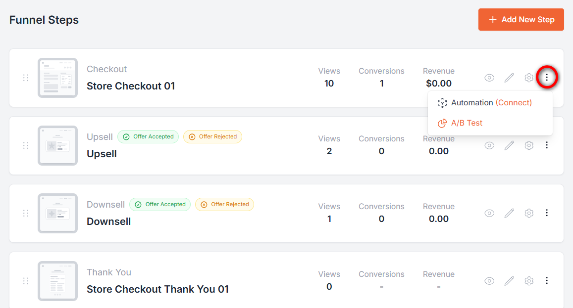 cartflows a/b testing option