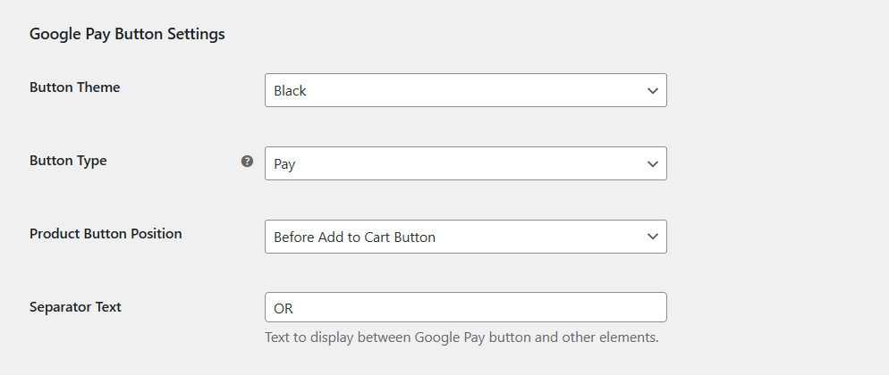 Configure the Square Google Pay button settings