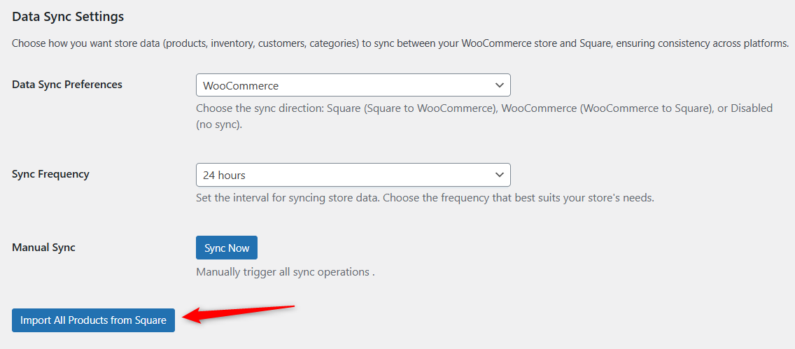 import all products from Square to WooCommerce