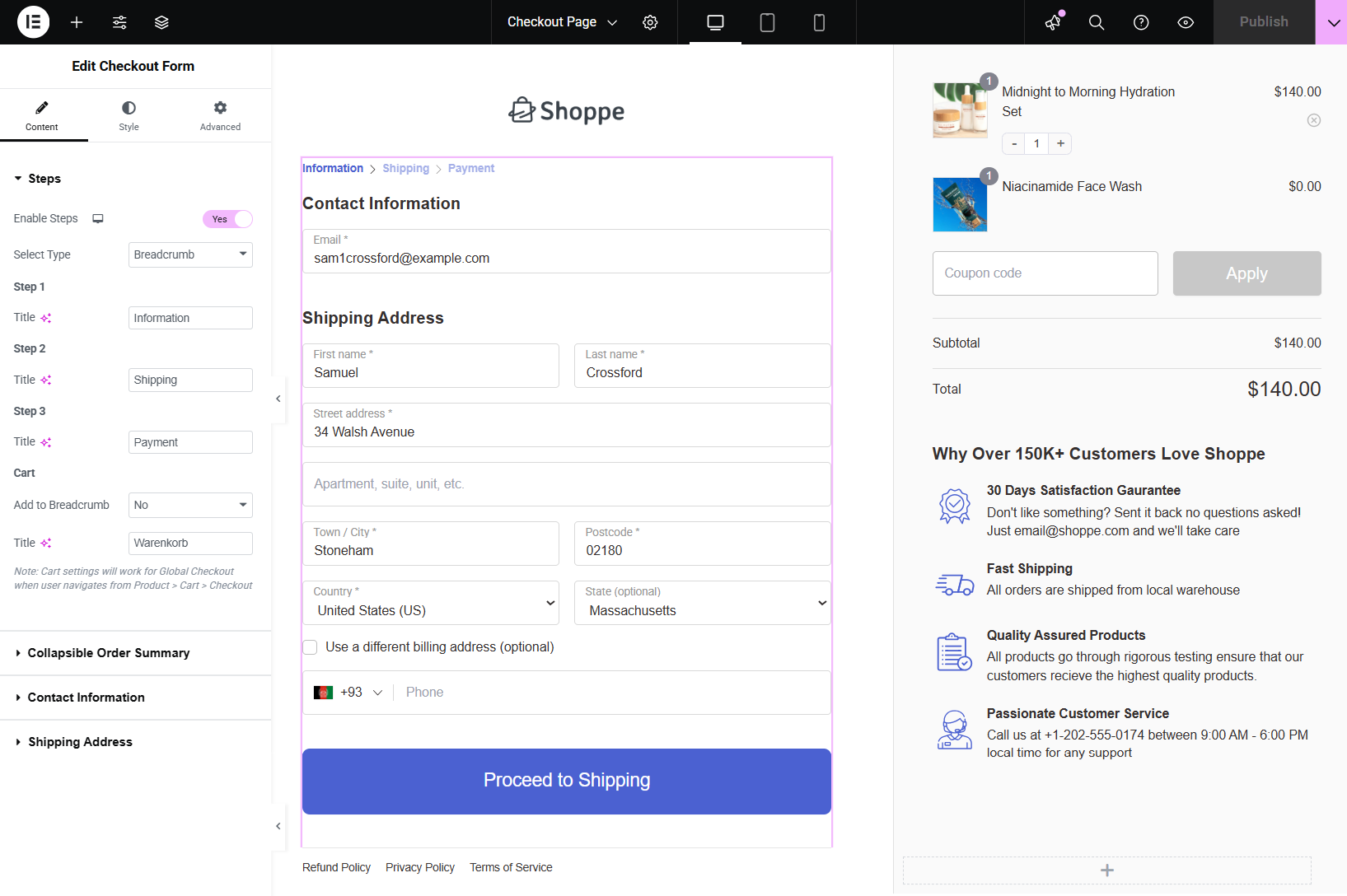 woocommerce checkout page customization inside funnelkit