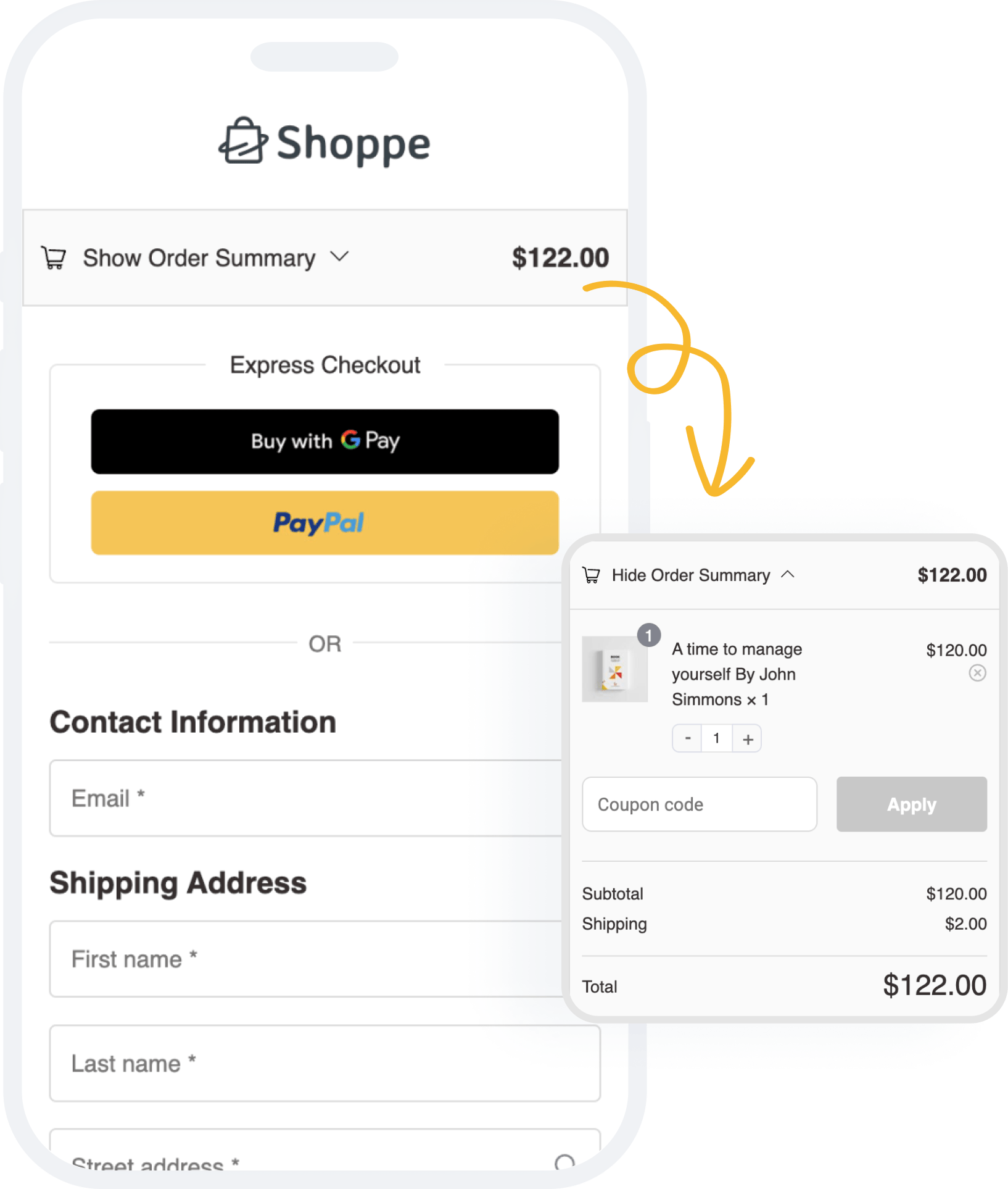 Mobile-optimized checkout for WooCommerce