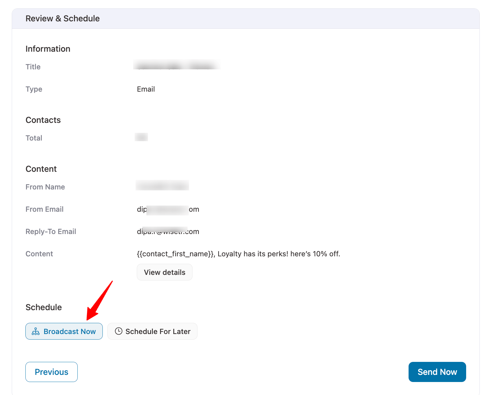 Broadcast now or schedule for laterScheduling WooCommerce bulk email campaign to send at the most optimal time
