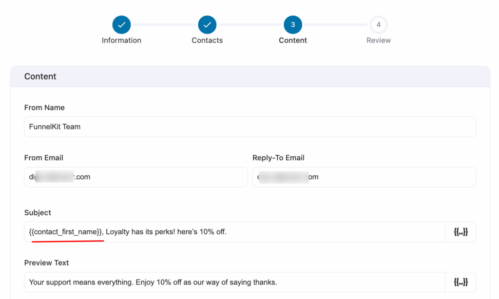 Designing personalized WooCommerce bulk email content