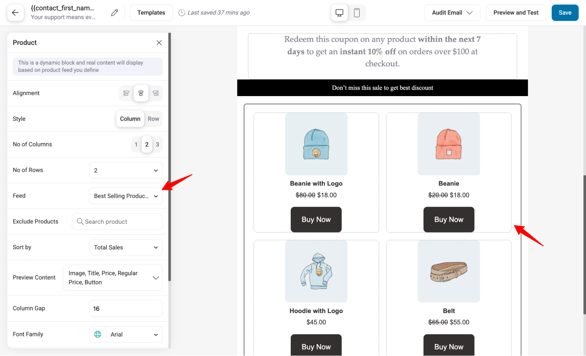 Adding dynamic WooCommerce product blocks to bulk emails for personalized product recommendations