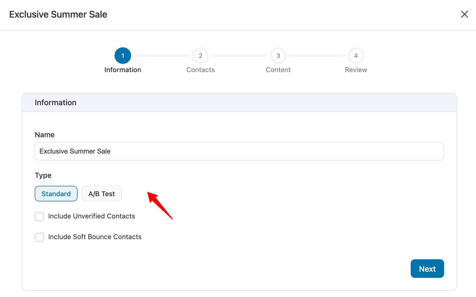 Naming your WooCommerce bulk email campaign in FunnelKit Automations