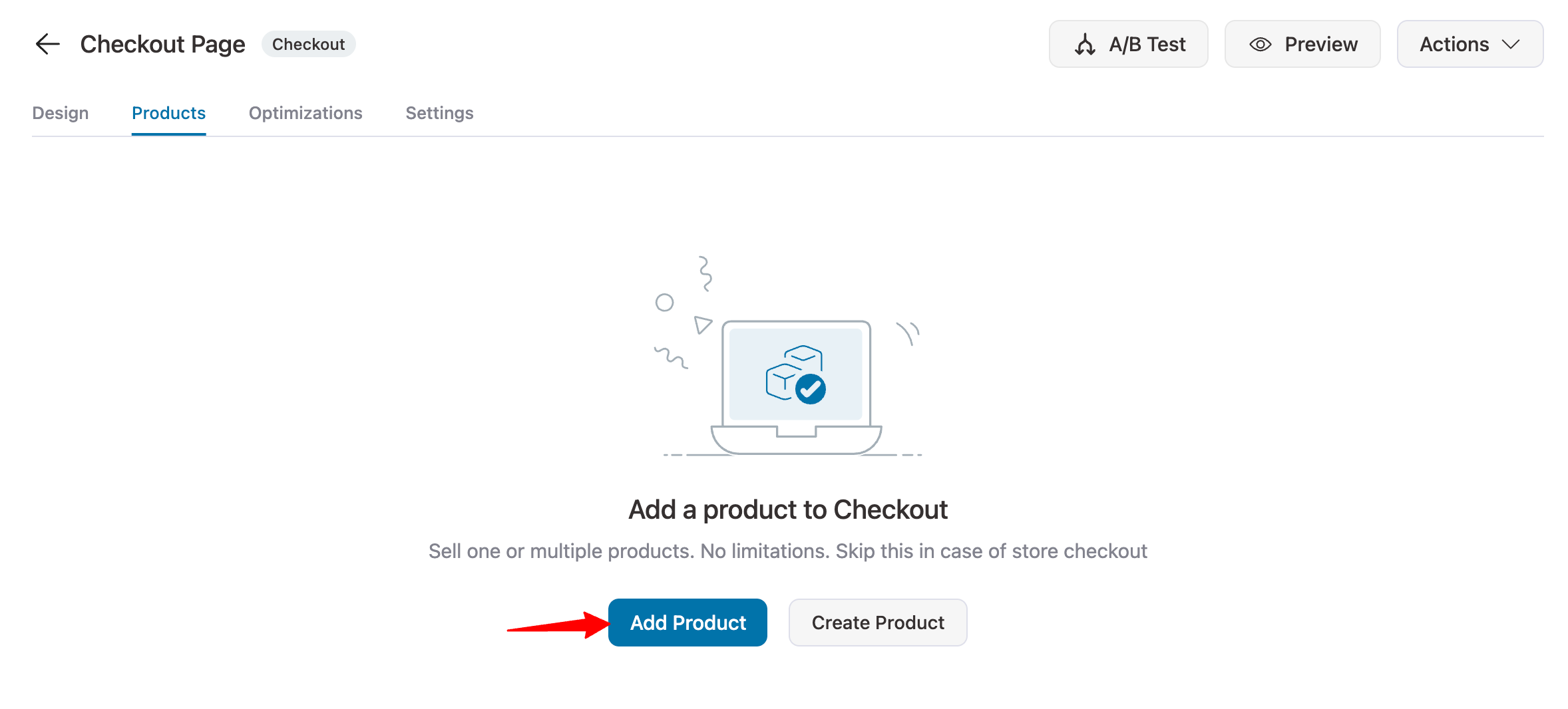 checkout page product tab