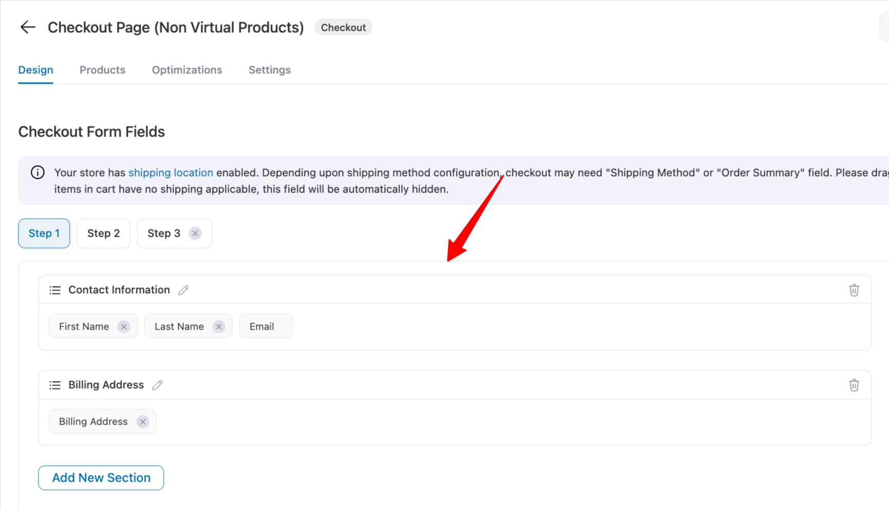 adjust virtual checkout fields